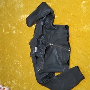Vintage avon 100% leather cropped moto jacket